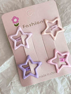 Pink Series Star Broken Hair Bangs Clip