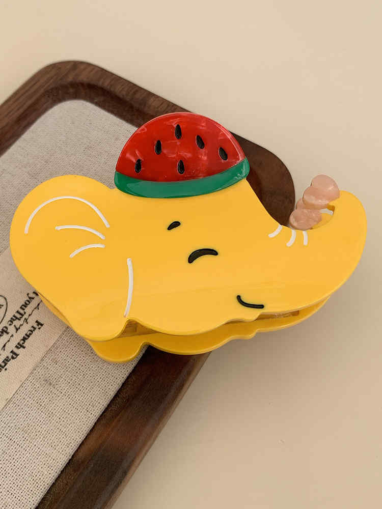 Yellow Watermelon Hat Elephant Cute Hairpin