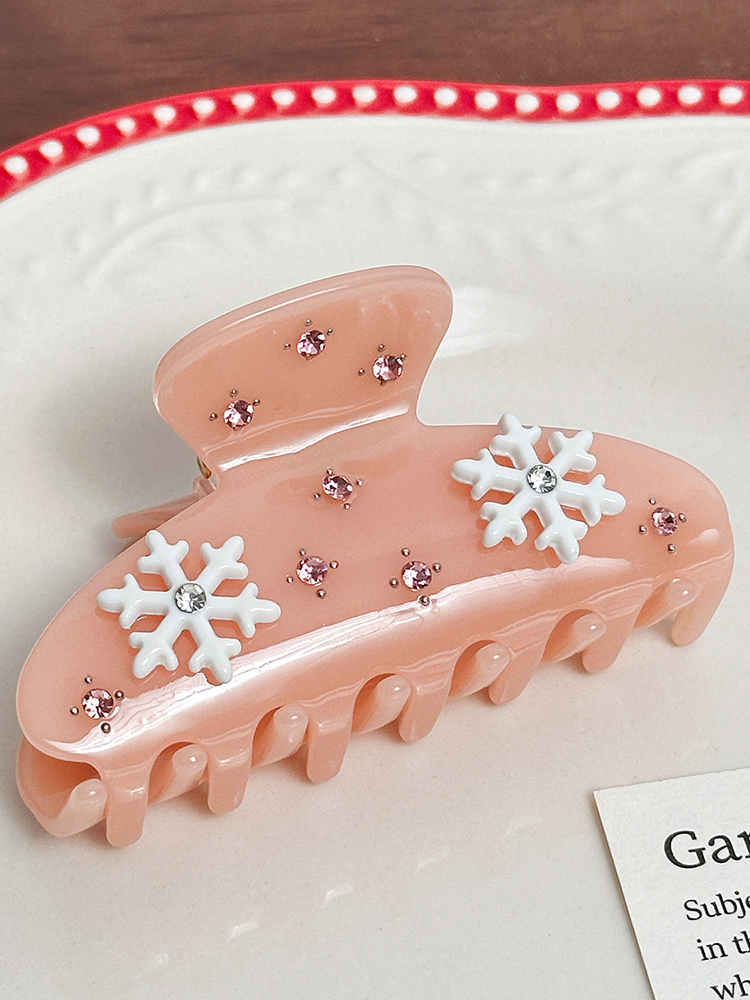 Snowflake Rhinestone Candy Color Hair Clip