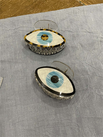 Evil Eye Design Hair Catch Barrette Jaw Clamp for Women