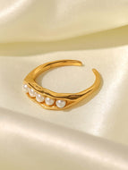 Polly Ring Stainless Steel “Pearls in A Pod” Ring