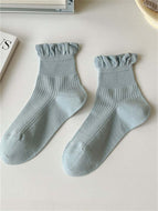 Lacework Solid Color Midtube Socks