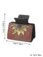 Western Cowboy Sunflower Hair Claw Clip