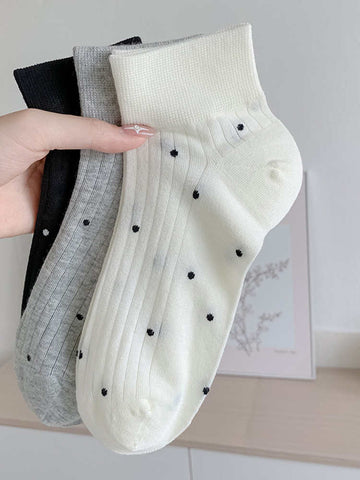 Black and White Polka Dot Women's Socks