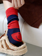 Red Colorblock Striped Unisex Socks