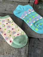 Female Green Flower Little Rabbit Socks