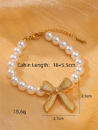 Women Alloy Elegant Pearl Wristband Fashion Jewelry