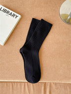 Solid Mid-tube Socks for Girls