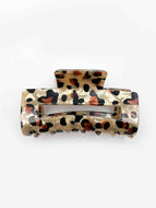 Leopard Print Square Hollow Hair Clip for Women