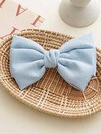 Solid Color Bow Spring Clip Hairpin