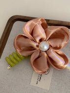 Pearl Flower Hair Scrunchie