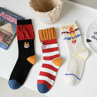 French Fries Cartoon Ladies Socks