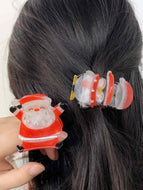 Santa Penguin Rhinestone Hair Clip