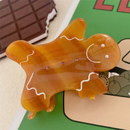 Caramel Gingerbread Man Hair Clip