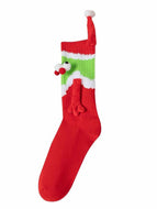 Santa Claus Red Cute Holding Hands Socks