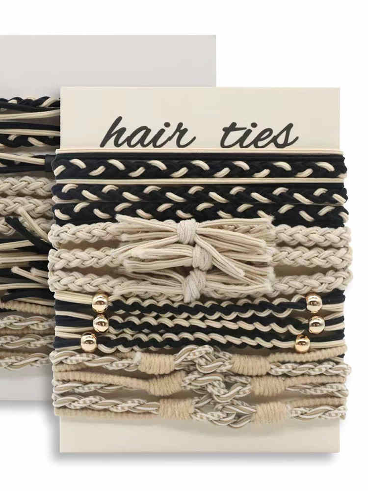 Black-Beige Series Hand-woven Rubber Bands