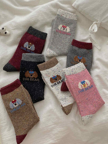 Retro Color Cartoon Socks