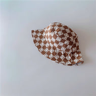 Checkerboard Smiley Baby Sun Hat