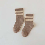 New Solid Striped Print Socks