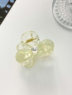 Translucent Bow Pearl Clip