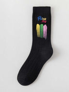 Embroidered Graffiti Splash Socks