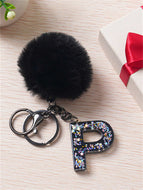 Black Hairball Pendant Keychain