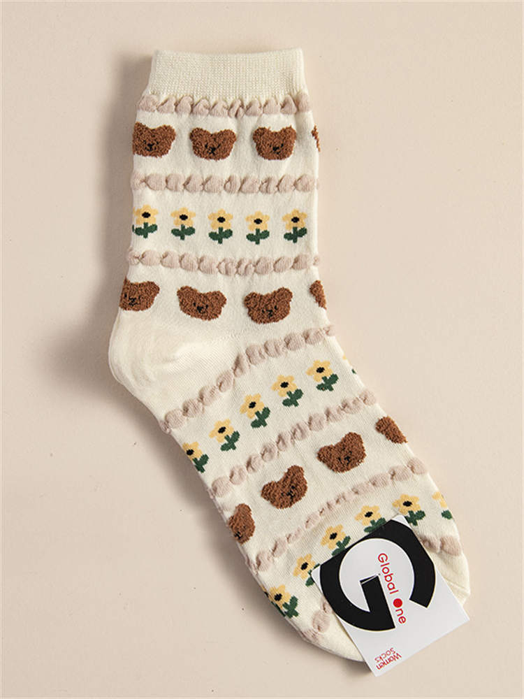 Mid-tube Bear Socks for Women