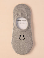 Solid Color Smile Socks