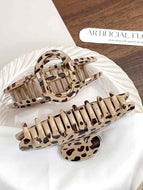 Beige Leopard Print Hair Clip