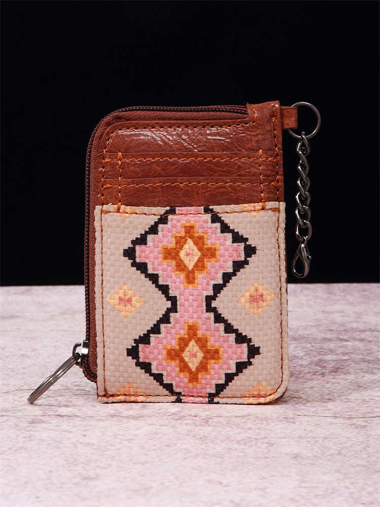 Light Coffee Southwestern Canvas Wallet