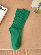 Solid Mid-tube Socks for Girls