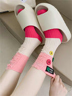 Creative Ripped Color Matching Women's Socks