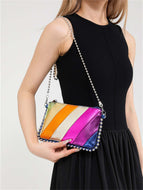 Laser Stitching Rectangular Shoulder Bag