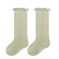 Solid Cotton Fungus Lace Socks for Baby