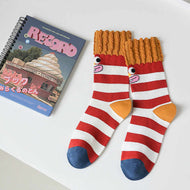 French Fries Cartoon Ladies Socks