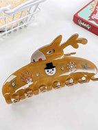 Funny Snowman Elk Christmas Hair Clip