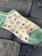 Female Green Flower Little Rabbit Socks