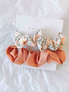 2-pack Small Floral Rubber Band Hair Ties