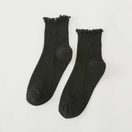 Ruffled Cuffed Low Top Socks Knitted Lace Socks