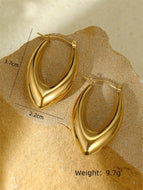 18K Gold Geometric Triangle Earrings