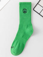 Embroidered Smiley Face Socks for Men and Women