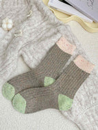 Autumn Winter Thick Thread Color Matching Socks