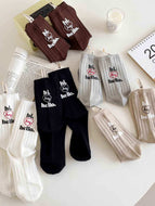 Hot-stamped Lettering All-match Mid-calf Socks