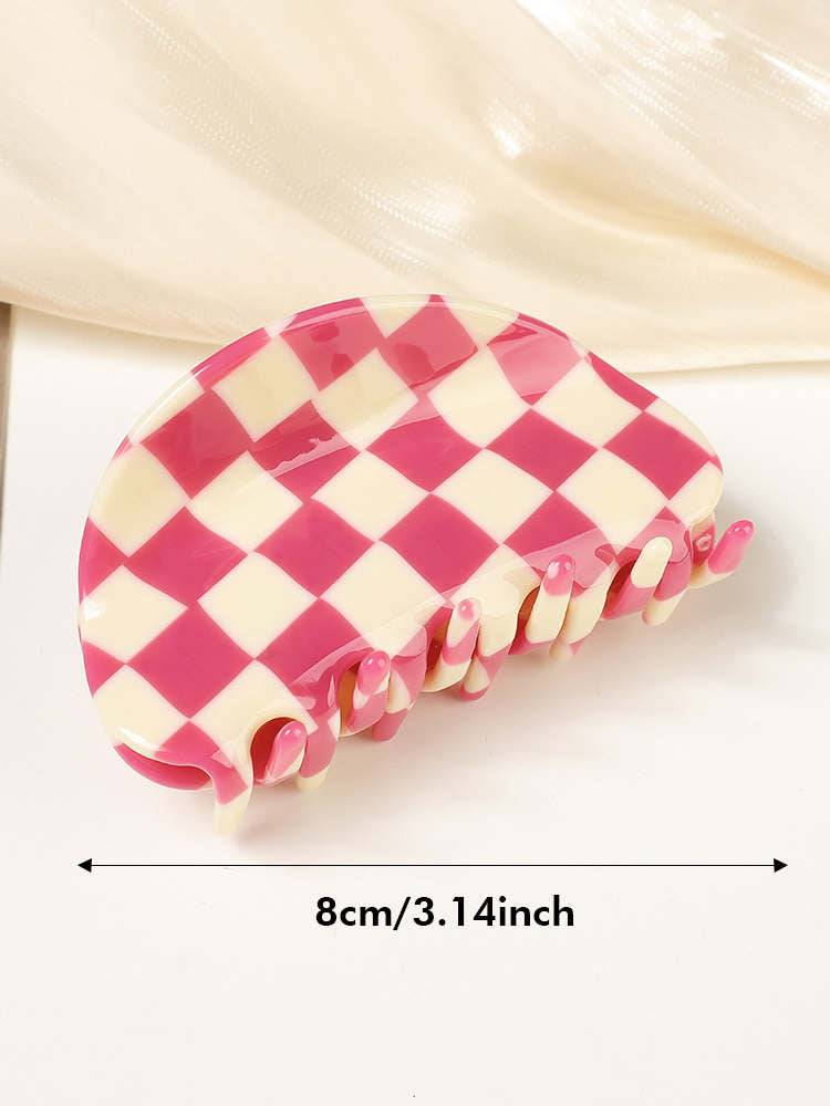 Waffle Claw Colorful Checkered Hair Claw Hair Clip