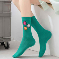 Candy Color Versatile Smiling Face Women's Socks