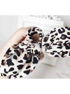 Leopard Print Fabric Double-sided Bow Large Hairpin