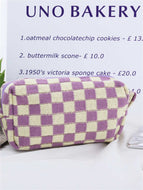 Ladies Checkered Cosmetic Bag