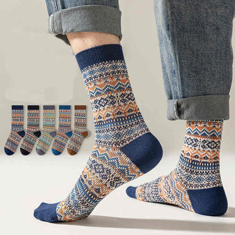 All-match Autumn and Winter Retro Ethnic Style Men's Socks