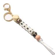 Fashion New Letter Silicone Bead Keychain Bag Accessories Luggage Keychain