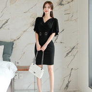 Black Work A-Line Dress